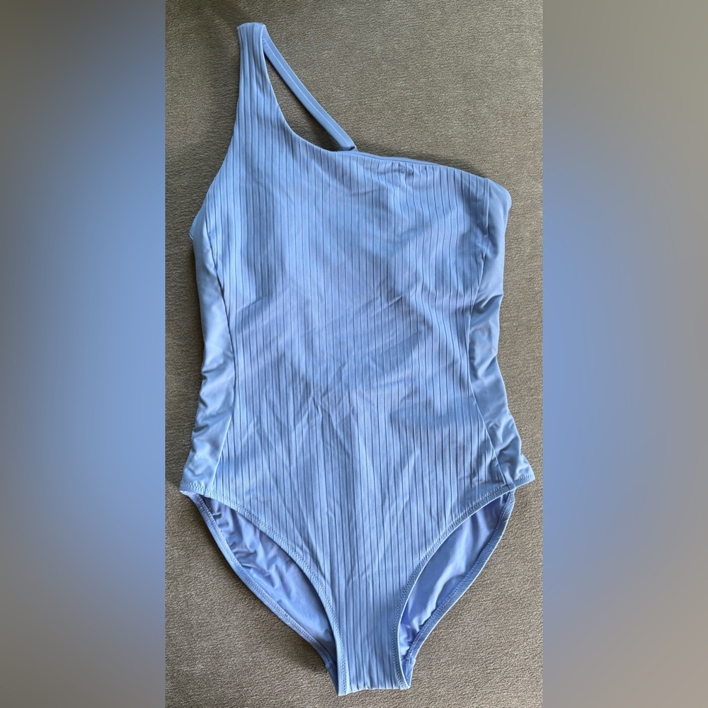 Athleta Rib Asym One Piece Periwinkle Swimsuit